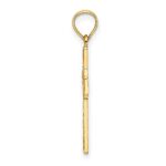 14K Diamond-cut Etched Cross Charm - Image 2