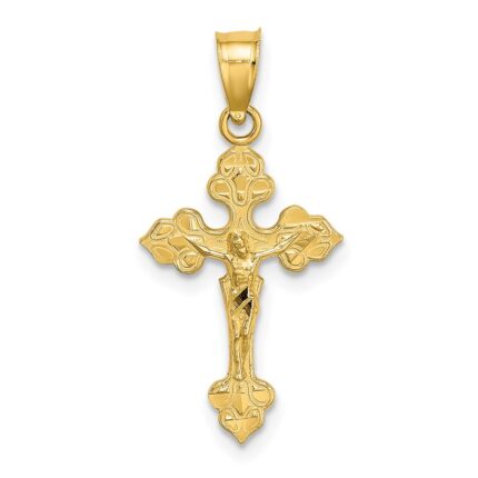 14K Crucifix with Fancy Tips Charm