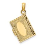 14K 3-D THE TEN COMMANDMENTS in Hebrew Book with Moveable Pages Pendant - Image 4