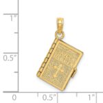 14K 3-D Moveable Santa Biblia Book Spanish Bible with Lords Prayer Charm - Image 8