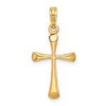 14K Polished Beveled Tip Cross Charm