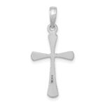 14K White Gold Polished Beveled Tip Cross Charm - Image 4