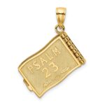 14K 3-D THE LORD IS MY SHEPHERD Book Psalm 23 with Moveable Pages Pendant - Image 4