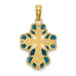 14K Blue/White/Red Enameled with Lacey Trim Cross Charm - Image 4