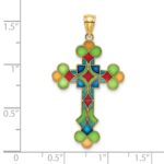 14K Multi-Color Enameled Cross Charm - Image 3