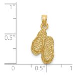 14K 3-D PAWLEYS ISLAND Double Flip-flop Charm - Image 3