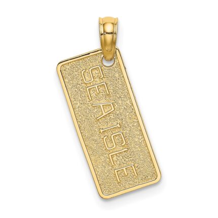 14K Textured SEA ISLE License Plate Charm