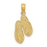 14K 3-D Textured CAPE MAY Flip-flop Charm - Image 4