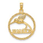 14K JAMAICA with Bird in Circle Charm