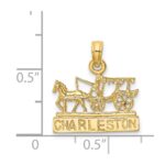 14K CHARLESTON Horse and Cart Charm - Image 3