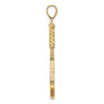 14K Large 3-D Polished Tennis Racquet Charm - Image 2