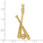 14K 2-D Baseball Bats and Ball Charm - Image 3
