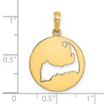 14K Polished Cut-Out CAPE COD Map Charm - Image 3