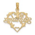 14K #1 Script GRANDMA In Heart Charm - Image 4