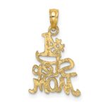 14K Polished Engraved #1 STEP MOM Charm - Image 4