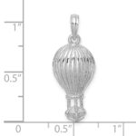 14K White Gold Polished Hot Air Ballon Charm - Image 3