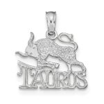 14k White Gold TAURUS Zodiac Charm