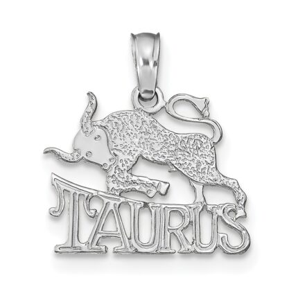 14k White Gold TAURUS Zodiac Charm
