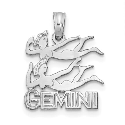 14k White Gold GEMINI Zodiac Charm