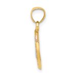 14k Yellow and Rose Gold with White Rhodium LOVE Heart with Arrow Charm - Image 2