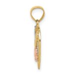 14k Two-tone with White Rhodium #1 GRANDMA In Heart Charm - Image 2