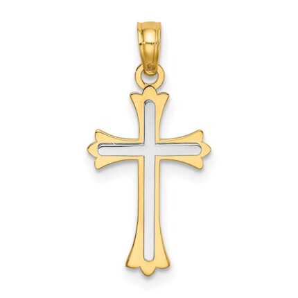 14k Two-tone Center Cross Charm