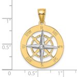 14K Nautical Compass with White Gold Needle Charm - Image 3