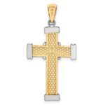 14K Two-tone Polished -X- Center Cross Charm - Image 4