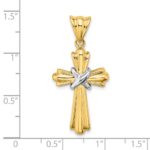 14K Two-Tone Polished -X- Center Design Cross Charm - Image 3