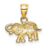 14k and White Rhodium Small Elephant Charm - Image 4