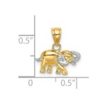 14k and White Rhodium Small Elephant Charm - Image 3