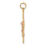 14k Two-Tone with Lace Trim Crucifix Charm - Image 2