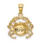 14K with White Rhodium Polished Crab Charm - Image 4