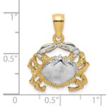 14K with White Rhodium Polished Crab Charm - Image 3