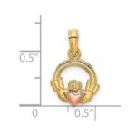 14k Two-Tone Claddagh with Heart Charm - Image 3