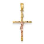 14k Two-Tone Cross Crucifix Charm