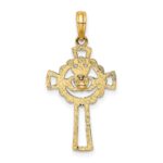 14K Two-Tone Claddagh Cross Charm - Image 4