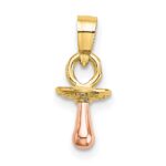 14k Two-Tone 3-D Pacifier Charm - Image 4