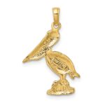 14K with White Rhodium Standing Pelican Charm - Image 4