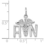 14k White Gold RN Registered Nurse Charm - Image 4