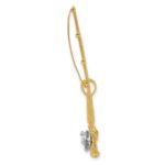 14K and White Rhodium 3-D Fly Rod Fishing Pole Charm - Image 2