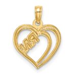14k and White Rhodium RN Inside Double Hearts Charm - Image 4