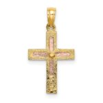 14k Two-tone Polished Cross Charm - Image 4