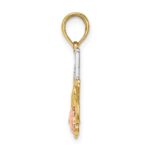 14k Two-tone with White Rhodium #1 MOM with Flower Charm - Image 2