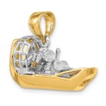 14k Two-Tone 3-D Airboat Charm - Image 5