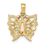 14k Two-Tone with White Rhodium Butterfly Cut-Out Charm - Image 4
