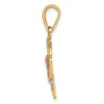 14K Two-tone with White Rhodium Angel In Heart Charm - Image 2