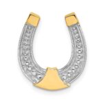 14k and White Rhodium Horseshoe Chain Slide Charm
