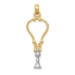 14k Two-Tone 3-D Stethoscope Pendant