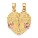 14k Two-Tone BIG SIS-LIL SIS 2-Piece Break-apart Heart Charm